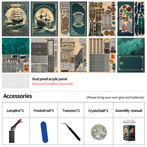 Sensore fatto a mano vicolo scena libro Nook fai da te Kit 3d con squisita scatola di carta giardino tema mistero scena della biblioteca - Product Image 4