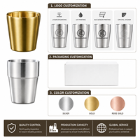 Tasses empilables en acier inoxydable à double paroi avec logo personnalisé HC, isolation sous vide, 260-450 ml, style coréen, tasse à bière incassable, fête barbecue