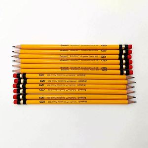 Crayons en bois personnalisés avec logo, plusieurs couleurs, ensemble cadeau HB avec gomme, 7 pouces - Product Image 1