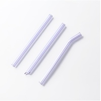 Pailles à boire réutilisables en verre borosilicate de haute qualité, 8 pouces (200 mm), colorées et courbées, pour smoothies et jus de fruits