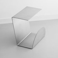 Table d'appoint de canapé personnalisée en acier inoxydable avec étagère de rangement ouverte, table de chevet en métal, table basse minimaliste pour salon et bureau