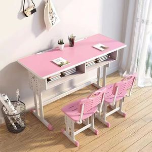 Offre Spéciale : Ensemble Bureau et Chaise Réglables en Métal, Confortables, avec Plateau en Bois, Idéal pour Étudiants en Classe Scolaire - Product Image 2