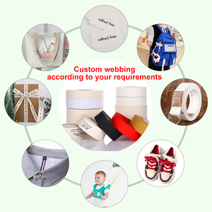 Tùy Chỉnh 50Mm 2.5Cm Hữu Cơ Bông Vải Twill Đồng Bằng Liên Màu Jacquard In Logo Ribbon Daisy Sọc Tái Chế Cho Món Quà - Product Image 4