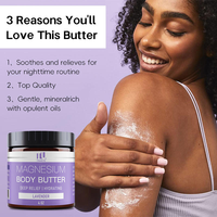 Produit de Soin Corporel Naturel Pur Beurre Corporel au Magnésium Lotion Crème Apaisante à la Lavande