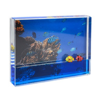 Cadre photo rectangulaire en plastique acrylique Aqua Blox 2*3 pouces 4*6 pouces 5*7 pouces, animaux marins, bateau pour parc à thème océanique