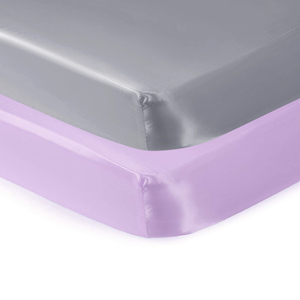 Ropa de cama elástica de seda de emulación blanca brillante, sábanas de satén para cuna de bebé - Product Image 5