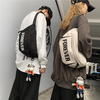 Sac Banane de Créateur Imprimé Lettres, en Toile et Nylon, Étanche, Sport Décontracté, Porté Épaule ou Croisé