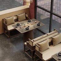 Vente en gros OEM ODM de mobilier commercial pour restaurants, banquettes modulaires pour cafétérias et traiteurs, ensemble de tables et chaises de salle à manger