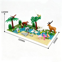 Jungle des Dix Mille Bêtes Meilu High Animal Tiger Jouet de construction à petites particules pour enfants, modèle éléphant