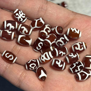 Бусины из натурального агата в тибетском стиле, 8 х12 мм - Product Image 4