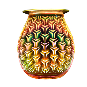 Geometric Pattern Light-up Electric Oil <strong>Burner</strong> Glass Wax Melt <strong>burner</strong> Incense <strong>Candle</strong> Warmer Festival Decor Aroma Wax Melt <strong>burner</strong> - Product Image 1