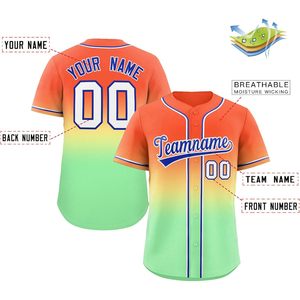 Custom Gradient Baseball Jersey Button <b>Down</b> Stitched Personalized Name Number Unisex Adult Breathable Sport Apparel - Product Image 2