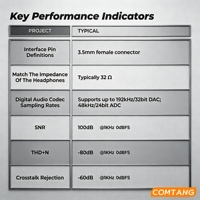 Module de codec audio numérique Type-C DAE31D2-TT OEM ODM 192kHz/32bit DAC à SNR élevé/THD+N faible pour adaptateur de casque de jeu