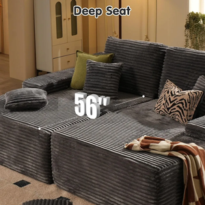 سرير أريكة فخم لا يحتاج للتركيب، مقعد حب مزدوج كبير الحجم على شكل سحابة، كرسي استرخاء طويل مزدوج - Product Image 3