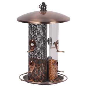 Подвесная металлическая Тройная трубчатая подвесная кормушка для птиц для смешанных семян - Product Image 4