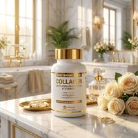 Capsules de collagène marin de type 1 haute puissance pour le soutien quotidien de la beauté et du bien-être, sans OGM, 60 unités, marque privée, vente en gros
