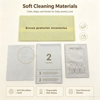 Kit de nettoyage de bijoux avec chiffon en microfibre, lingettes humides et autocollants anti-poussière pour bagues, colliers, bracelets, vente en gros OEM