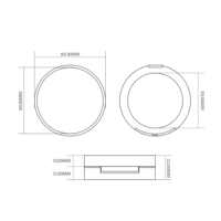 Boîtier compact en cuir personnalisé pour poudre, diamètre intérieur 50 mm, mini-roue unique, étui à blush avec miroir