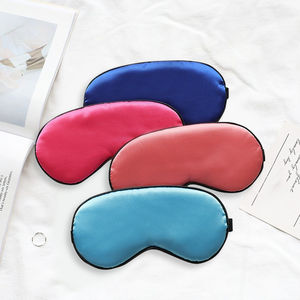 Atmungsaktive Satin-Schlafmaske, einfarbige, lichtblockierende Augenmaske für Reisen und Nachtschlaf, individuelle Logo-Werbe-Augenabdeckung - Product Image 2