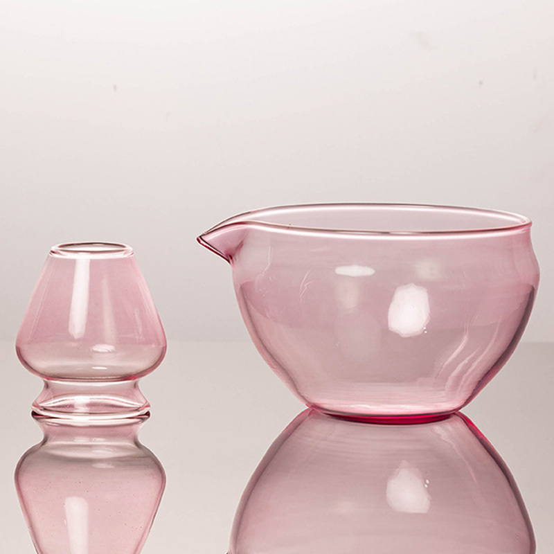 Pink Glass Chawan Set