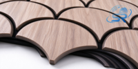 Panneau d'isolation acoustique moderne en fibre de polyester à motif ondulé en bois, design 3D modulaire pour appartement/salon