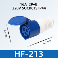Prise électrique industrielle HFE IP44/IP67 110V 220V 380V 3 pôles 4p 5 broches 16A en cuivre avec boîtier en nylon PA
