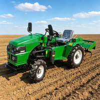 Traktor Mini Roda Empat 15HP dengan Rotary Tiller untuk Rumah Kaca & Kebun, Produsen Traktor Pertanian Mikro Roda 4