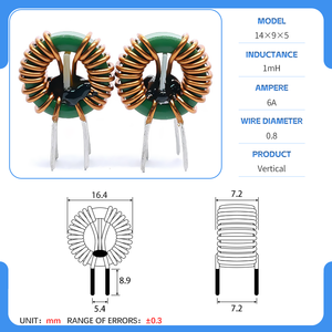 Tùy chỉnh 14*9*5 2mh giảm tiếng ồn tần số cao cuộn dây đồng Lõi ferrite phổ biến chế độ <span class=keywords><strong>Choke</strong></span> cuộn cảm hình Xuyến - Product Image 3