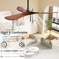 Ventilateur de plafond 52 pouces à 3 pales avec lumière, moteur DC, LED dimmable, télécommande, 6 vitesses, certifié ETL FCC DOE pour salon et bureau