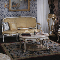 Ensemble de canapés classiques Louis XVI Rococo, sur mesure, blanc or, bois massif, sculpté à la main, meubles de salon de haute qualité