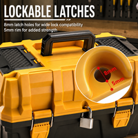 Boîte à outils portable pliable à 3 couches, étanche, verrouillable, en plastique, multi-compartiments, pour l'organisation d'outils à main, idéale pour l'atelier extérieur