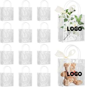 Custom Clear PVC Gift Bag Heavy Duty Gift <b>Wrap</b> Bags Large Reusable Plastic Bags for <b>Bridal</b> Party Baby Shower Wedding Birthday - Product Image 1