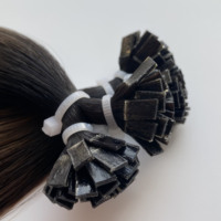 Extensions de cheveux à pointe plate à coudre, tissage de cheveux européens noués à la main, cheveux humains Remy