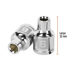 Juego de Llaves de Tubo de 6 mm, 6 Puntas, Accionamiento de 3/8'', Marca TRUPER - Product Image 2