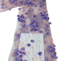 Nouvelle Mode Saupoudrer Or Voiture Fleur 3D Pleine Dentelle Coloré Sequin Dentelle Tissu