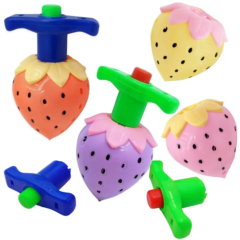 Luminous Strawberry Gyro Launch Toys Floor Stand Toy Wholesale Night Market Kindergarten Cheap Gift