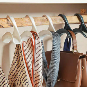 Arche en plastique à un seul niveau organisateur de vêtements cintre pour manteau tissu sac à main chapeau écharpe support de rangement facile à suspendre Installation - Product Image 3