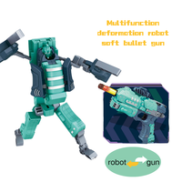 PANDAS DIY Transform Robot Block Set Multifunktions 4-in-1 Soft Bullet Gun Deformation Action figur Schieß spiel Spielzeug für Jungen