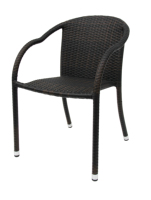 Fauteuil de salle à manger en rotin avec structure en aluminium pour extérieur, toutes saisons, idéal pour les hôtels, jardins et restaurants - Vente en gros