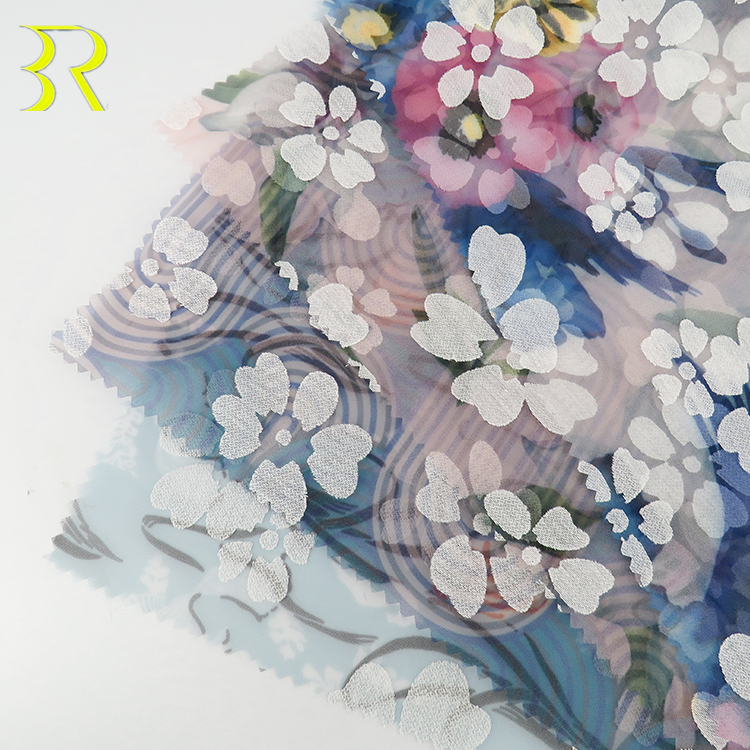 Жаккардовая органза с цветочным узором, 100% полиэстер, шифоновая ткань для свадебного танцевального платья