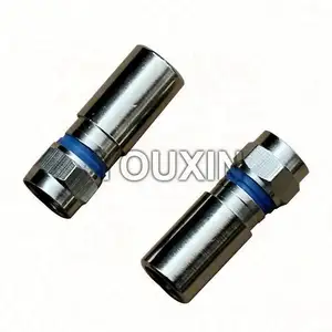 CATV F Compression RG6 Coaxial Cable Connector 75 ohm Waterproof Coaxial Cable(metal)