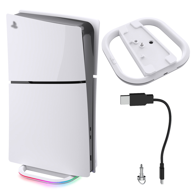 Honcam 7 Modes RGB Light PS5 Slim Vertical Stand for Sony Playstation 5 Console PS5 Slim
