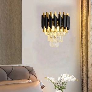 <span class=keywords><strong>Applique</strong></span> murale LED moderne en cristal noir/<span class=keywords><strong>doré</strong></span> pour chambre, salle de bain, salle à manger et salon – Lampe murale de chevet - Product Image 4