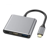 Pabrik adaptor USB C untuk HDTV 3 in 1 Hub ke 4K 8K HDTV Switch USB C Port pengisian HUB C USB 3.0 Port untuk komputer Laptop