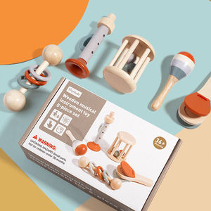 Ensemble de 5 hochets musicaux en bois Montessori, premier instrument de musique pour bébé, jouet pour le développement sensoriel précoce, cadeaux pour bébé - Product Image 5