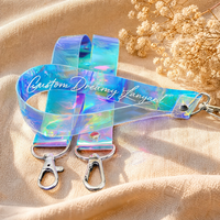 Cordón de PVC Vibrante Personalizado, Correa de Muñeca Transparente Impermeable, Llavero para Porta Identificaciones, Bonito Colgante para Bolsos, Regalo Creativo para Fiestas