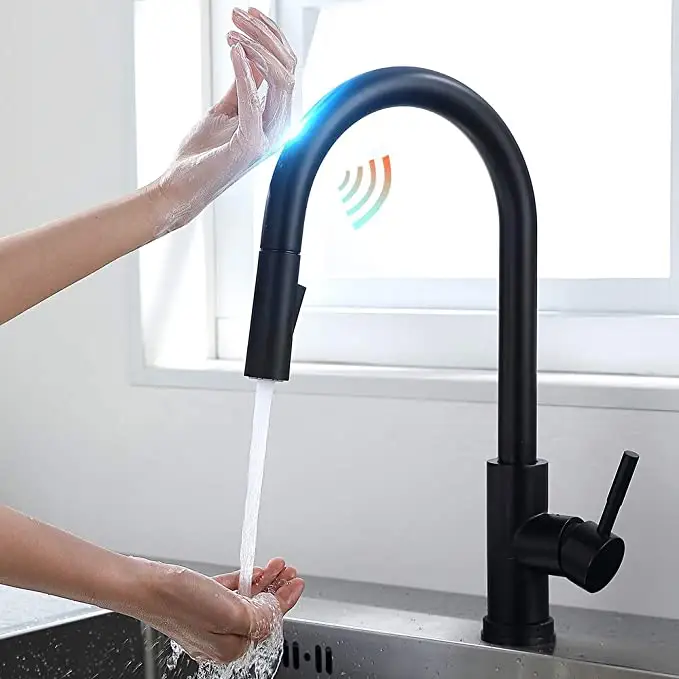 cUPC Touch Sensor Faucet Bar Sink Automatic Faucet Black Kitchen Faucet Touch Sensor Smart Sink Water Tap