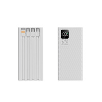 Batterie externe en forme de losange 20000mAh 22.5W à charge rapide, chargeur portable 20000mAh avec 4 câbles intégrés