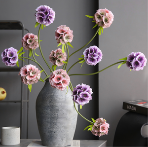 Flor Artificial de Seda Esférica de Tallo Único de 57 cm, Color Rosa, Verde y Morado, Flexible y Realista, para Decoración de Interiores Moderna - Product Image 2