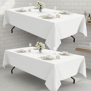 Black Solid Pattern Durable Tablecloth 60x102 Inch 6 Feet Stain/Wrinkle Resistant Washable <b>Table</b> Cover for - Product Image 4